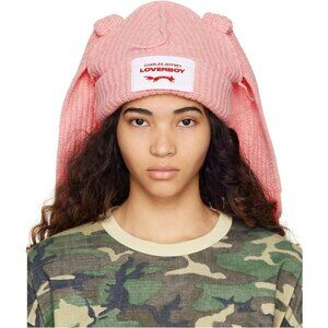 Cute Bunny Beanie Hat for Women Men Long Ears Slouchy Cat Ear Crochet Winter Cap